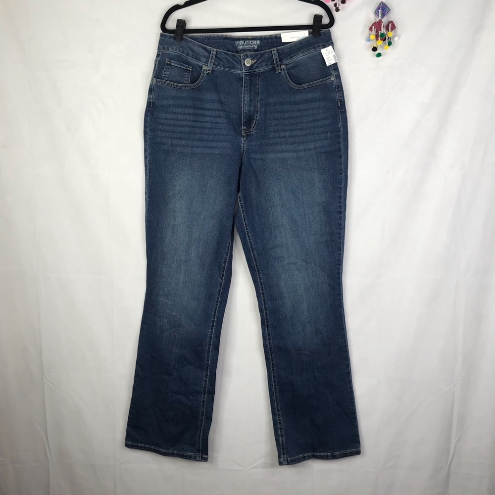 NWT Maurices HiGh Rise Curvy dark wash straight leg jeans